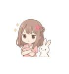 超使える♡うさぎと女の子のゆるかわ日常（個別スタンプ：4）