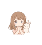 超使える♡うさぎと女の子のゆるかわ日常（個別スタンプ：10）