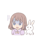 超使える♡うさぎと女の子のゆるかわ日常（個別スタンプ：16）