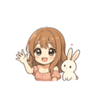 動く！うるうるガールと白うさぎの日常（個別スタンプ：5）