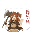 バトルアクス 少女 かわいい ギャグ (文字)（個別スタンプ：12）