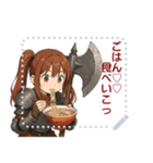 バトルアクス 少女 かわいい ギャグ (文字)（個別スタンプ：17）