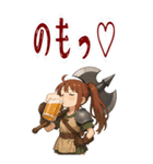 バトルアクス 少女 かわいい ギャグ (大)（個別スタンプ：9）