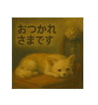 ちわわのもも、絵画風。（個別スタンプ：12）