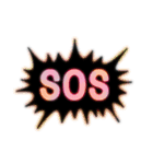 SOS！！気楽に助けて言ってこ！目立つネオン版（個別スタンプ：7）