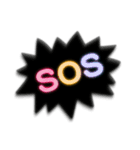 SOS！！気楽に助けて言ってこ！目立つネオン版（個別スタンプ：14）