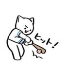 野球ねこ応援団・水色チームVer. その2（個別スタンプ：2）