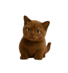 ダークブラウンの太った子猫 （NT）（個別スタンプ：1）