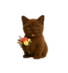ダークブラウンの太った子猫 （NT）（個別スタンプ：35）