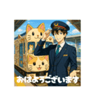 車掌さんとデコレーション電車（個別スタンプ：1）