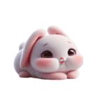 ピンクうさぎのぐうたら日常（個別スタンプ：3）