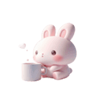 ピンクうさぎのぐうたら日常（個別スタンプ：8）