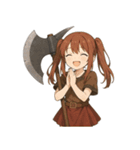 バトルアクス 少女 かわいい ギャグ（個別スタンプ：4）