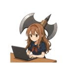 バトルアクス 少女 かわいい ギャグ（個別スタンプ：10）