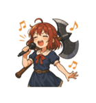 バトルアクス 少女 かわいい ギャグ（個別スタンプ：11）