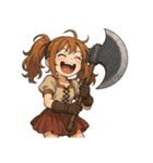 バトルアクス 少女 かわいい ギャグ（個別スタンプ：13）