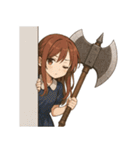 バトルアクス 少女 かわいい ギャグ（個別スタンプ：14）