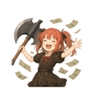 バトルアクス 少女 かわいい ギャグ（個別スタンプ：21）