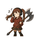 バトルアクス 少女 かわいい ギャグ（個別スタンプ：23）