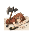 バトルアクス 少女 かわいい ギャグ（個別スタンプ：24）