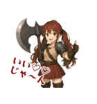 バトルアクス 少女 かわいい ギャグ (小)（個別スタンプ：3）
