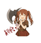 バトルアクス 少女 かわいい ギャグ (小)（個別スタンプ：4）
