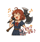 バトルアクス 少女 かわいい ギャグ (小)（個別スタンプ：11）
