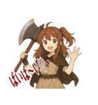 バトルアクス 少女 かわいい ギャグ (小)（個別スタンプ：12）
