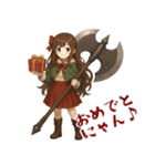バトルアクス 少女 かわいい ギャグ (小)（個別スタンプ：15）