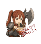 バトルアクス 少女 かわいい ギャグ (小)（個別スタンプ：17）