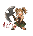 バトルアクス 少女 かわいい ギャグ (小)（個別スタンプ：20）
