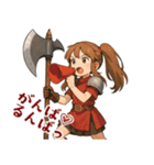 バトルアクス 少女 かわいい ギャグ (小)（個別スタンプ：22）