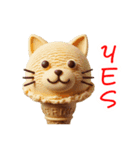 アイスクリームの猫、ペロっと一言（個別スタンプ：7）