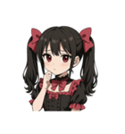 ゴスロリ黒髪ツインテール（個別スタンプ：3）