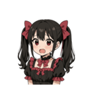 ゴスロリ黒髪ツインテール（個別スタンプ：7）