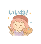 【日常会話】お絵描き少女のスタンプ集（個別スタンプ：17）