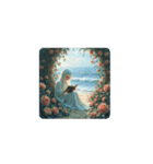 美女と月と薔薇と【Beauty and the Rose】（個別スタンプ：9）