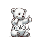 人間みたいなシロクマ（個別スタンプ：3）