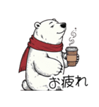 人間みたいなシロクマ（個別スタンプ：4）