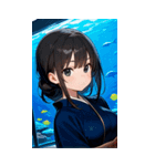 クールな着物女性 - BIGスタンプ（個別スタンプ：1）