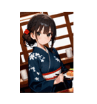 クールな着物女性 - BIGスタンプ（個別スタンプ：3）