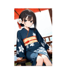 クールな着物女性 - BIGスタンプ（個別スタンプ：7）