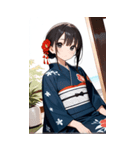 クールな着物女性 - BIGスタンプ（個別スタンプ：8）