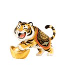 金塊で金運アップ、虎神 - 金運（個別スタンプ：6）