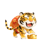 金塊で金運アップ、虎神 - 金運（個別スタンプ：11）