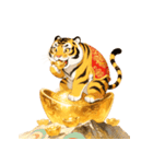 金塊で金運アップ、虎神 - 金運（個別スタンプ：12）