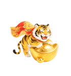 金塊で金運アップ、虎神 - 金運（個別スタンプ：14）