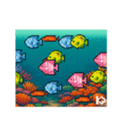 魚群横切る可愛い動物群アニメスタンプ（個別スタンプ：2）