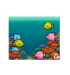 魚群横切る可愛い動物群アニメスタンプ（個別スタンプ：6）