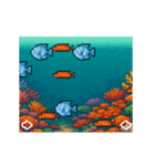 魚群横切る可愛い動物群アニメスタンプ（個別スタンプ：7）